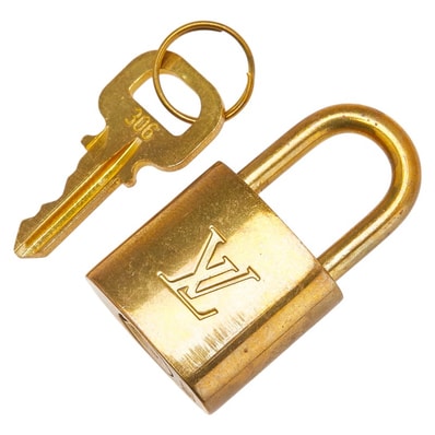 ルイ ヴィトン カデナ 南京錠 キー セット ゴールド メッキ レディース LOUIS VUITTON 【中古】