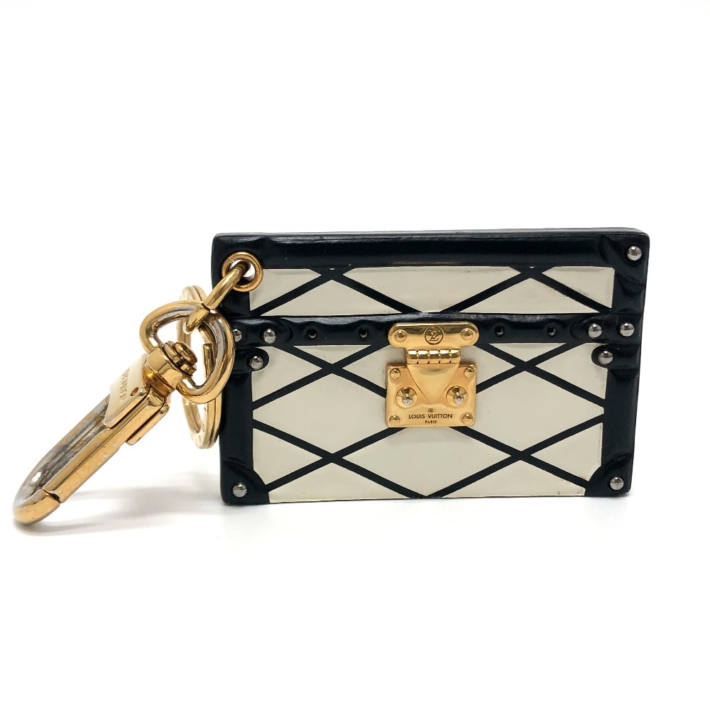 ルイヴィトン LOUIS VUITTON プティット マル M00004 トランク  カバン キーホルダー チャーム キーリング メタル ホワイト ホワイト×ブラック×ゴールド