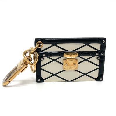 ルイヴィトン LOUIS VUITTON プティット マル M00004 トランク カバン キーホルダー チャーム キーリング メタル ホワイト ホワイト×ブラック×ゴールド