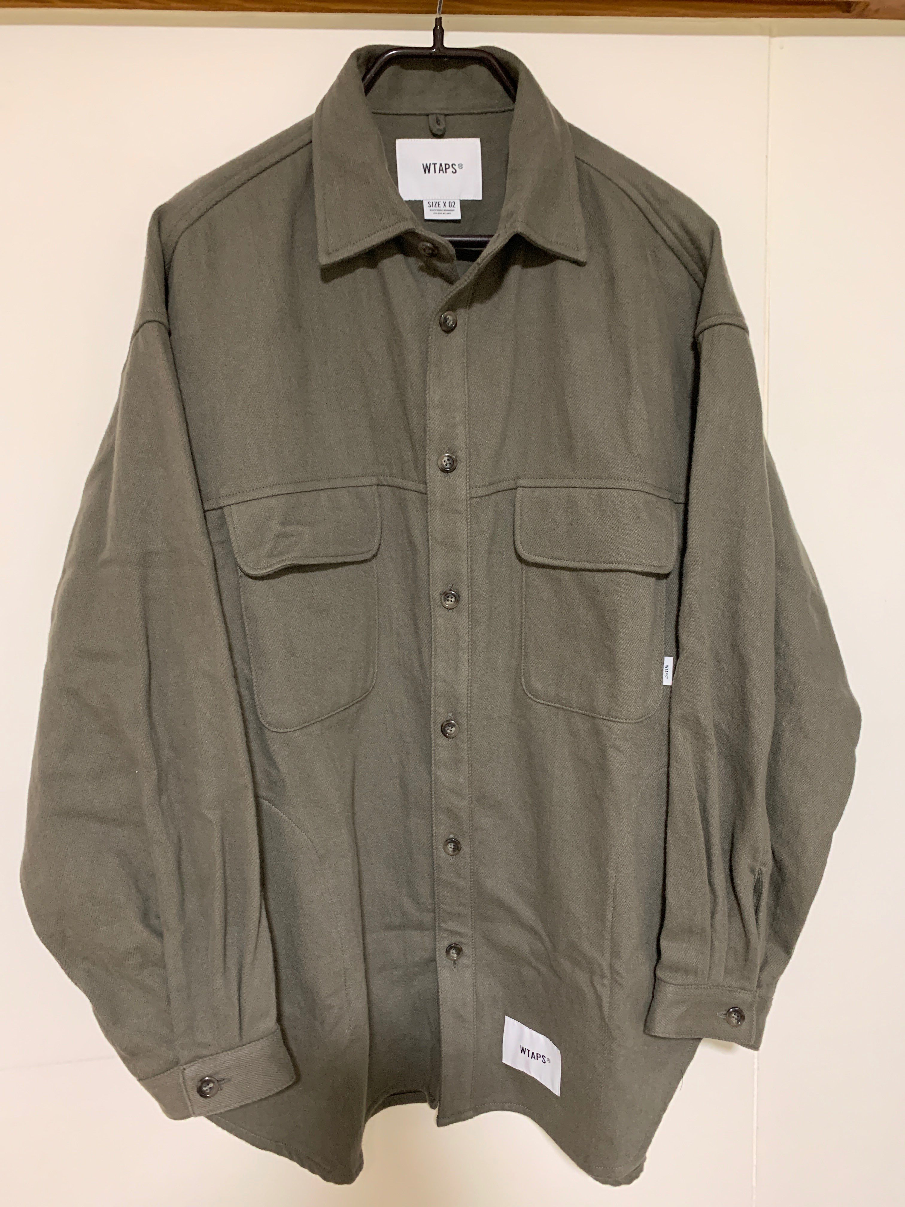 Wtaps WCPO 01 / LS / COTTON. FLANNEL "Olive Drab"