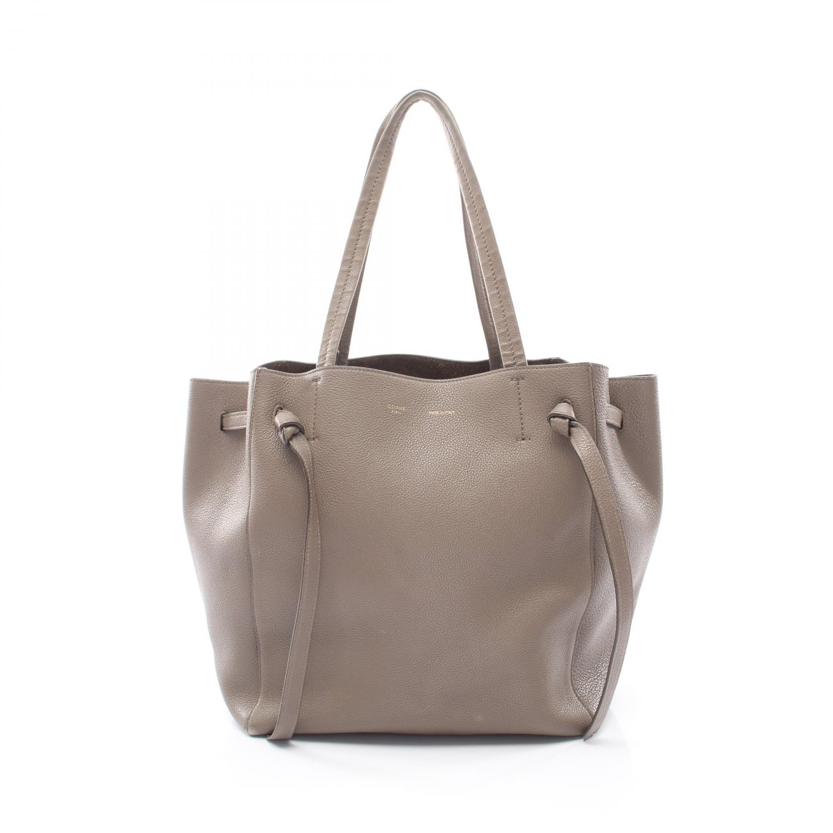 セリーヌ CELINE カバファントム スモール トートバッグ バッグ レザー レディース グレー系 176023 【中古】