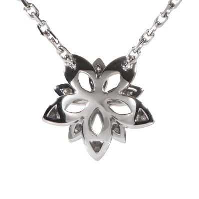 Van Cleef & Arpels ヴァンクリーフ&アーペル ロータス ペンダント ミニ モデル VCARP0ZW00 ネックレス K18WG シルバー【中古】