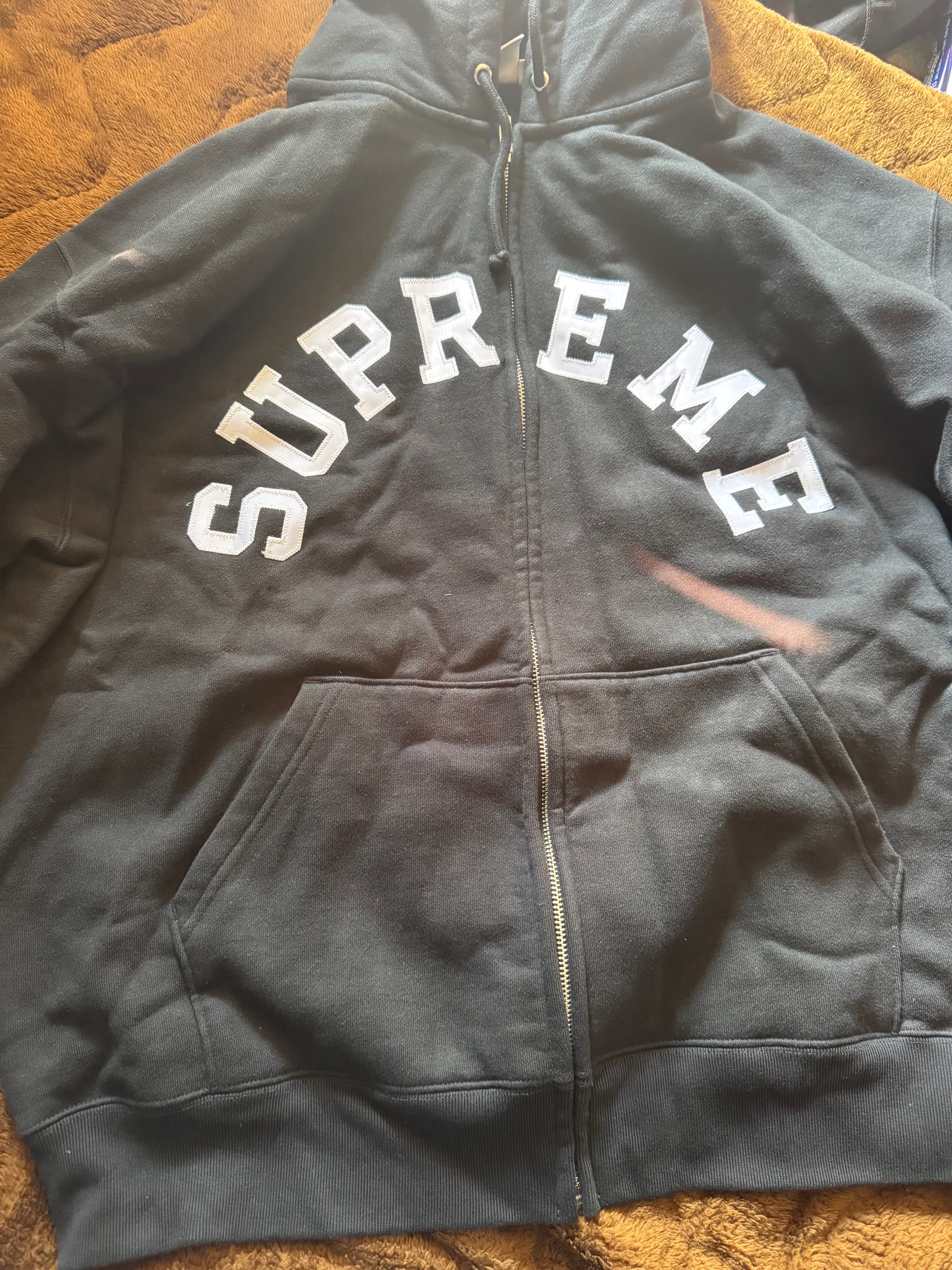 Supreme x Champion Zip Up Hooded Sweatshirt "Black"