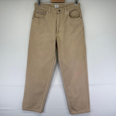 古着 カルバンクライン Calvin Klein デニムパンツ ジーンズ ジーパン 5ポケット 長ズボン チノパン w31 L32 ベージュ系 メンズ
