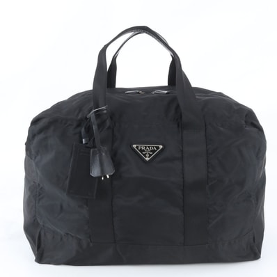 ■美品 プラダ テスート ナイロントライアングルロゴボストン バッグ