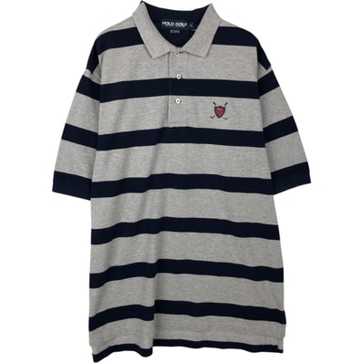 古着 ラルフローレン Ralph Lauren POLO GOLF ポロゴルフ 半袖 ボーダー ポロシャツ メンズXL相当/eaa644622