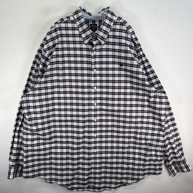古着 ブルックスブラザーズ Brooks Brothers 長袖シャツ ロゴ 刺繍 チェック 2XL グレー系 マルチカラー メンズ