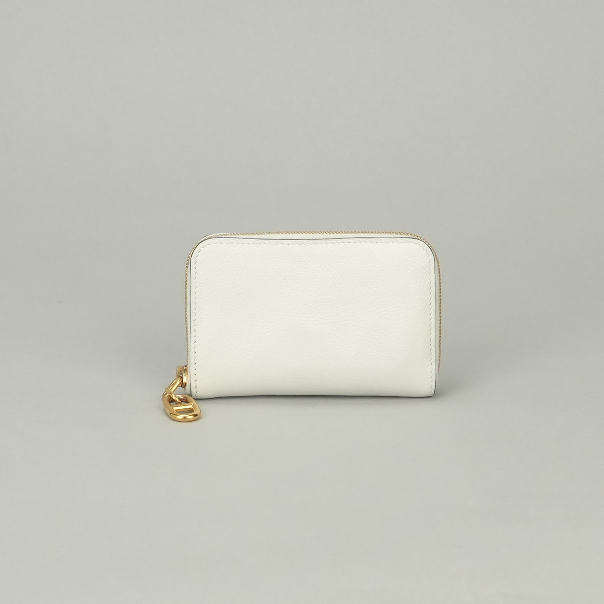 エルメス HERMES ジップアンゴー 財布 コインケース 小銭入れ クレ Craie ホワイト White 白 ゴールド金具 コンパクト財布 シェーヌダンクル エヴァーカラー