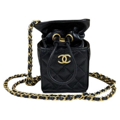 シャネル ミニショルダー バッグ マトラッセ ショルダーバッグ ラムスキン ブラック レディース CHANEL 中古