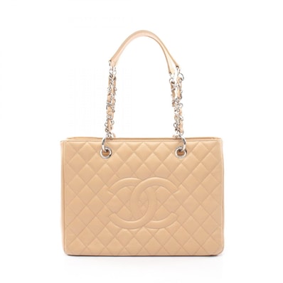 シャネル CHANEL マトラッセ グランドショッピング GST トートバッグ バッグ キャビアスキン(グレインドカーフ) レディース ベージュ系 A50995 【中古】
