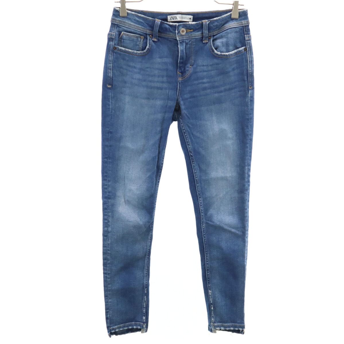 ZARA ザラ ヴィンテージ加工 スリムデニムパンツ 36 ウォッシュブルー ジーンズ