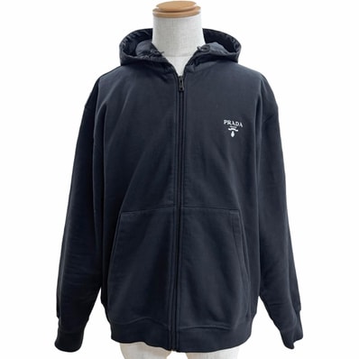 美品 プラダ パーカー ブラック メンズ L UJL203