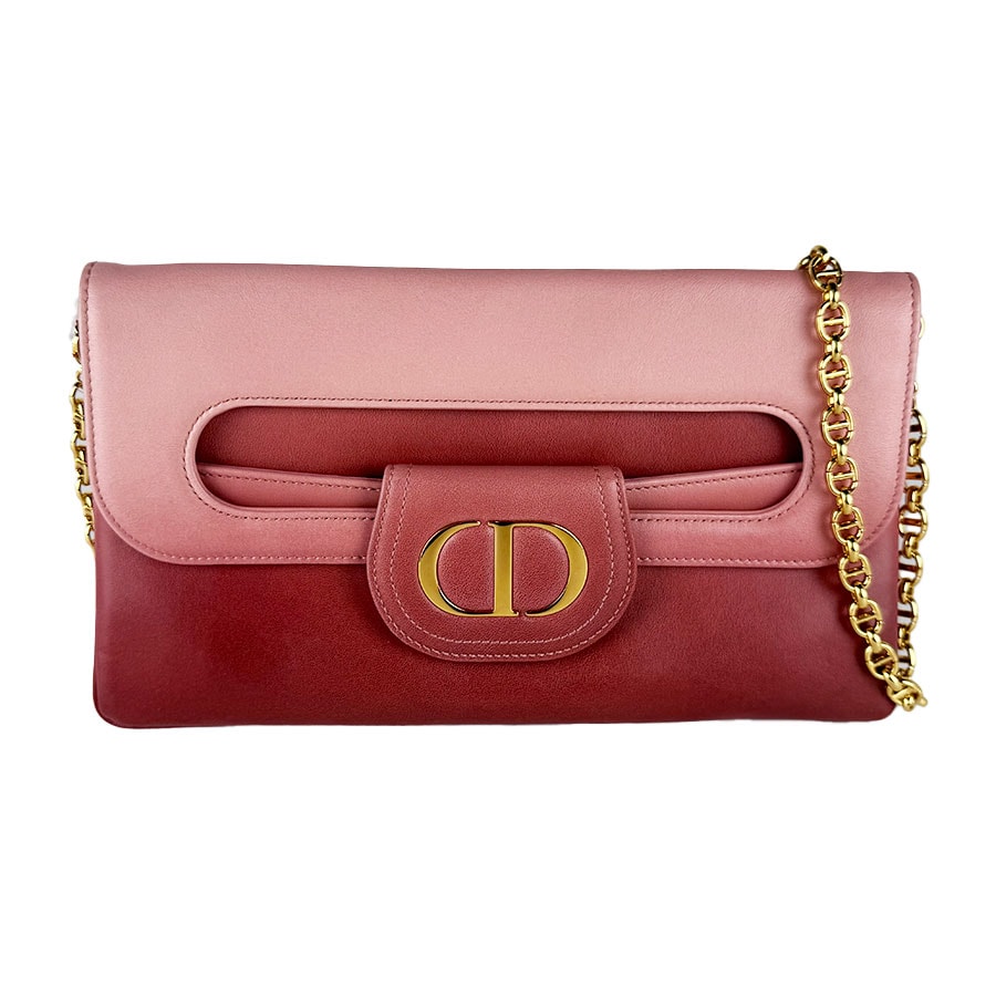 クリスチャンディオール Christian Dior ショルダーバッグ クラッチバッグ レザー ピンク レディース【中古】 z10956