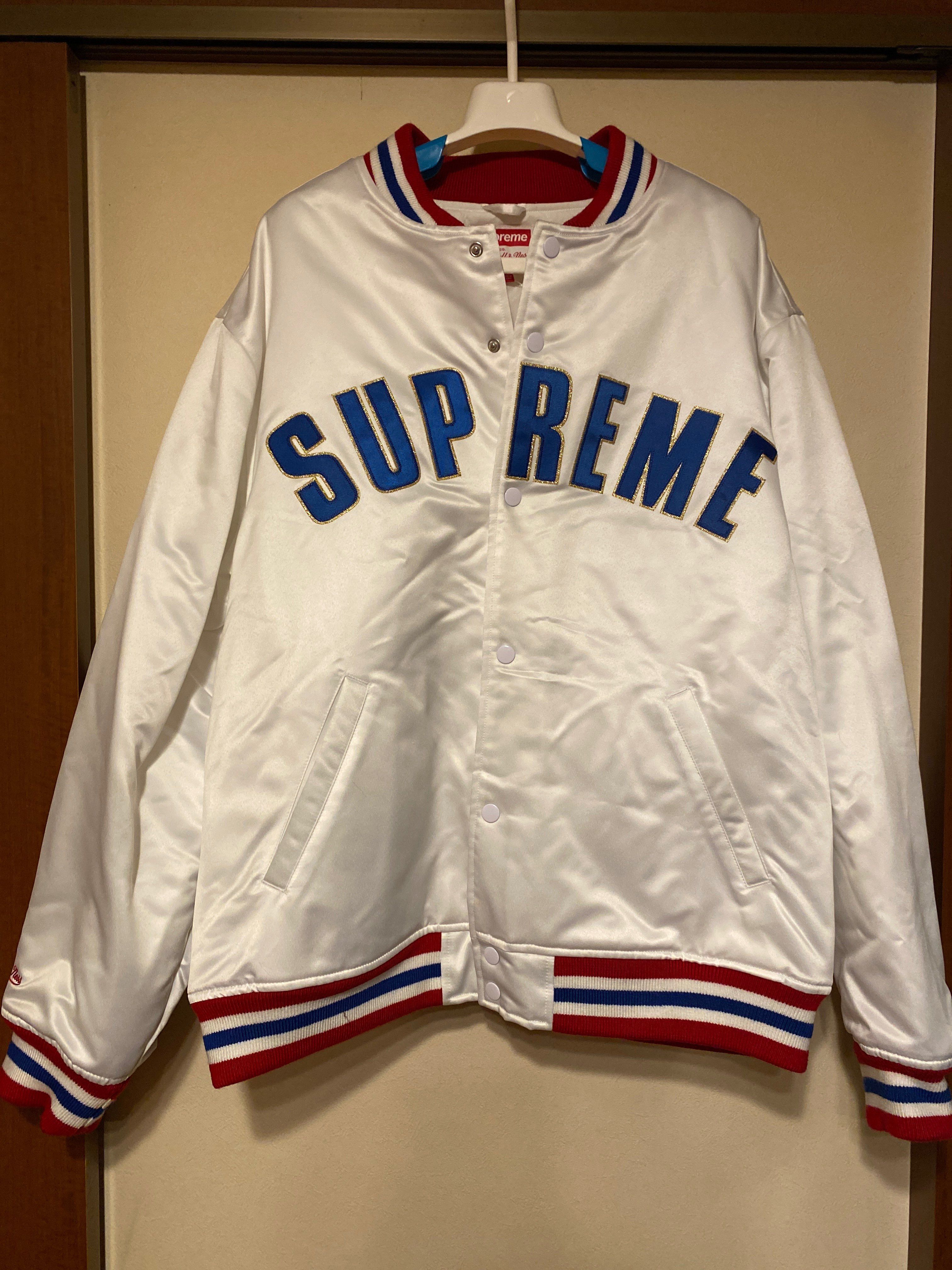 Supreme / Mitchell & Ness® Satin Varsity Jacket "White"