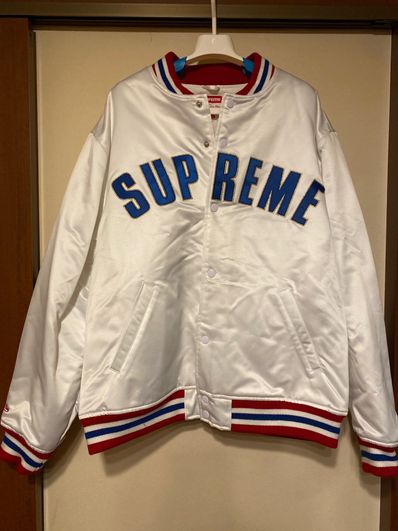 Supreme / Mitchell & Ness® Satin Varsity Jacket "White"