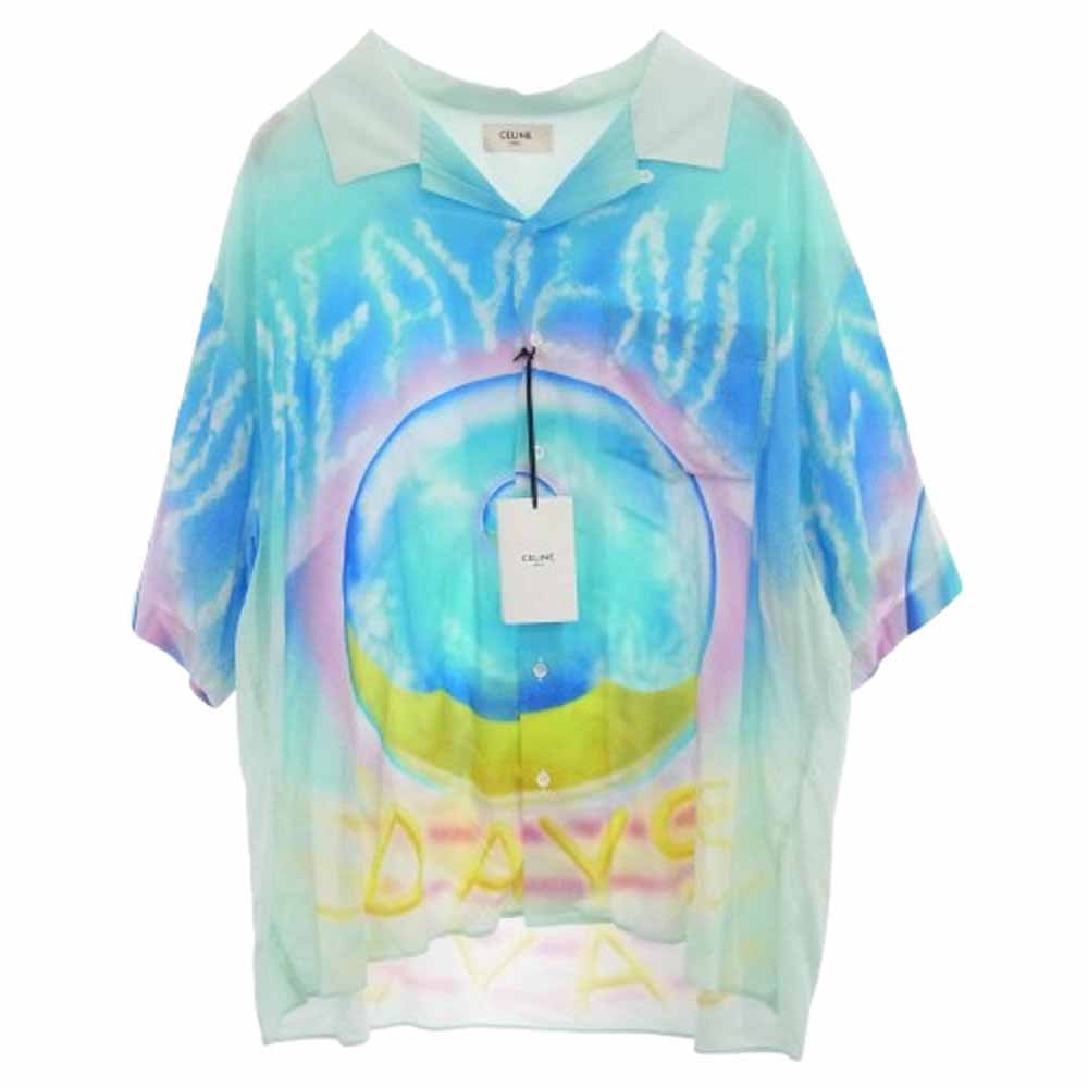 CELINE セリーヌ 半袖シャツ 2C517357Q MARCELO LANVIN レーヨン オープンカラー 半袖シャツ マルチカラー系 41【極上美品】【中古】