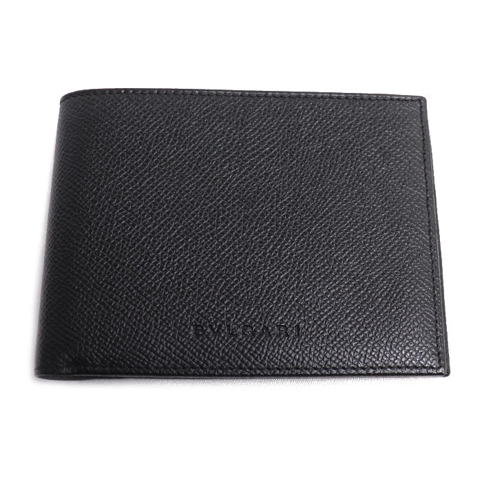 BVLGARI ブルガリ HIPSTER LARGE 2 FOLDS 二つ折り財布 ブラック 20495 メンズ【中古】【美品】