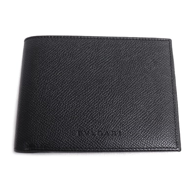 BVLGARI ブルガリ HIPSTER LARGE 2 FOLDS 二つ折り財布 ブラック 20495 メンズ【中古】【美品】