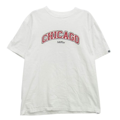 SAPEUR サプール 半袖Tシャツ CHICAGO G.O.A.T. シカゴ ゴート 半袖 Tシャツ ホワイト系 L【中古】