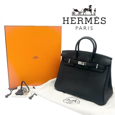HERMES エルメス ハンドバッグ バーキン 25 トゴ バッグ W刻印 2024年製 シルバー金具 ノワール ★プレゼント品質★