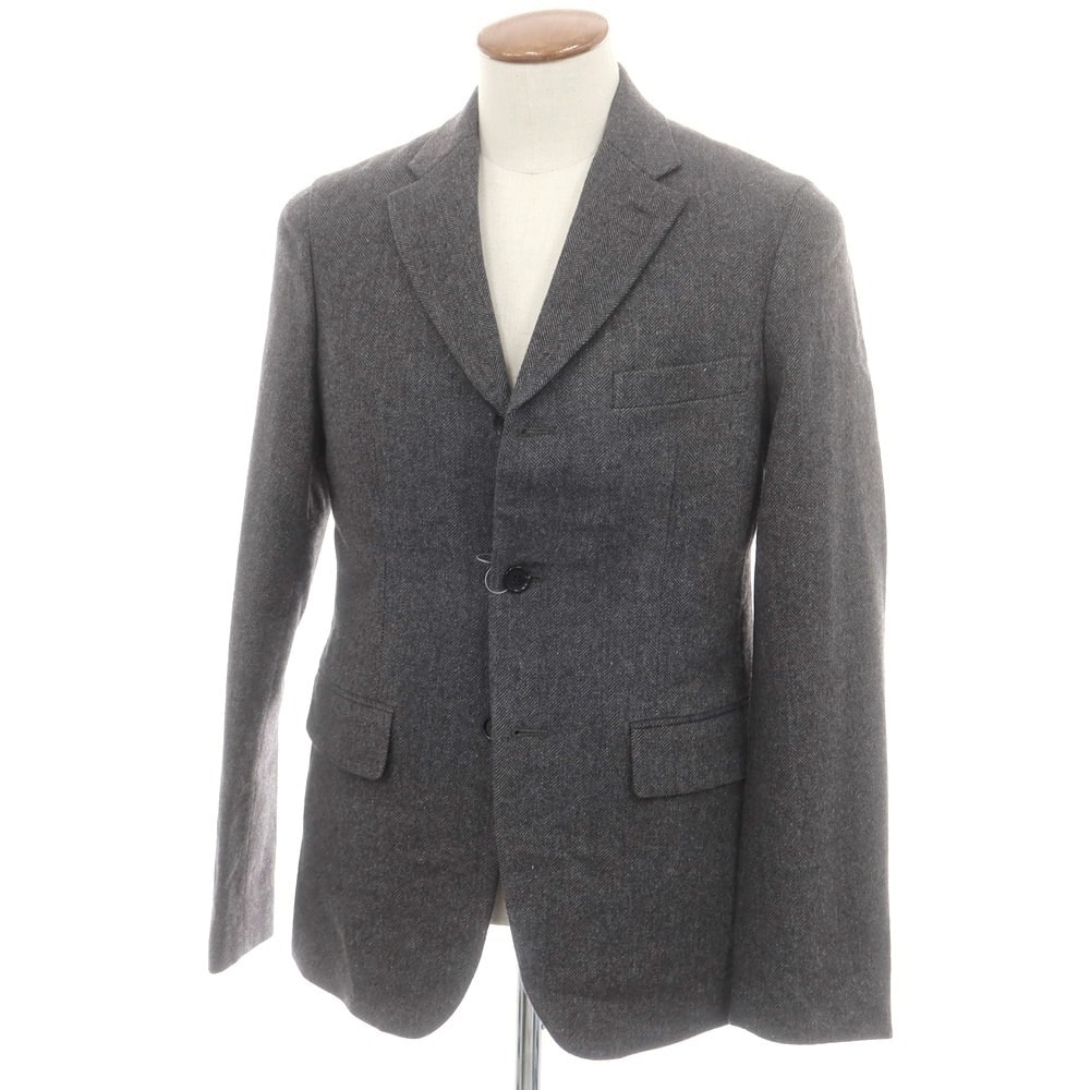 【中古】コムデギャルソン オムドゥ COMME des GARCONS HOMME DEUX 2024年秋冬 ヘリンボーンウール テーラードジャケット グレー【サイズM】【メンズ】