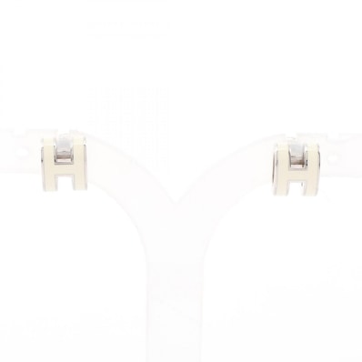 エルメス HERMES MINI POP H ミニポップアッシュ ピアス ジュエリー メタル レディース シルバー系 / アイボリー系 【中古】
