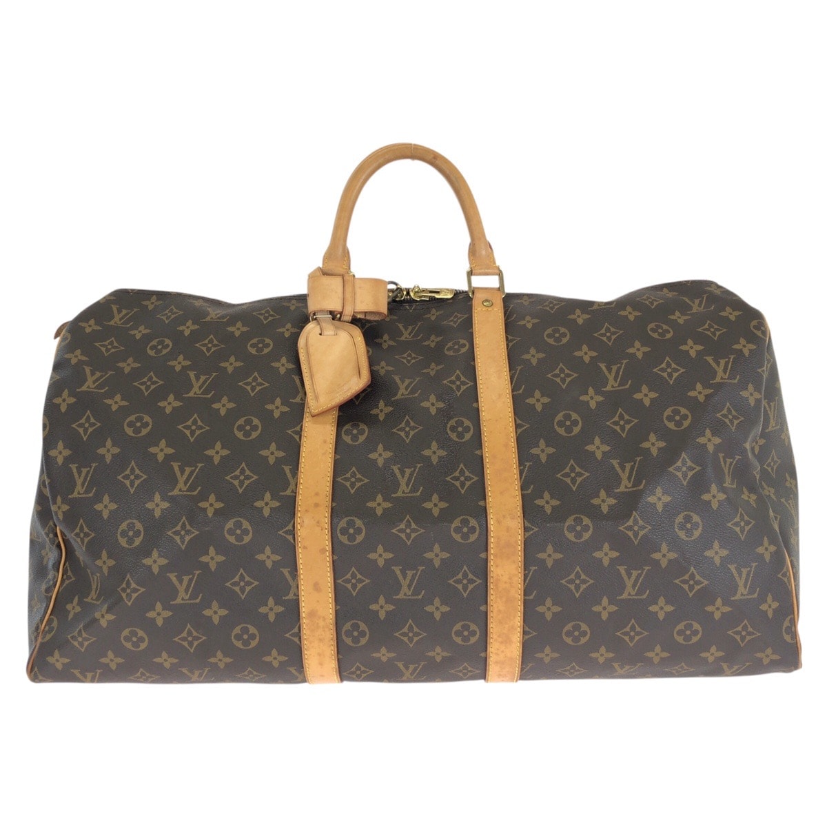 LOUIS VUITTON ルイヴィトン モノグラム キーポル ブラウン ゴールド金具 PVC レザー/ ボストンバッグ トラベルバッグ 1-0296109 【中古】