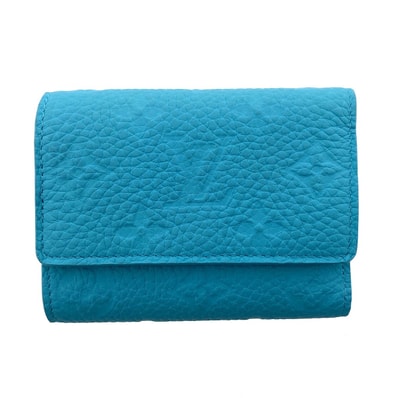 LOUIS VUITTON ルイ・ヴィトン ポルトフォイユ パイロット 三つ折り財布 M11500 レザー トリヨン ターコイズ メンズ【中古】