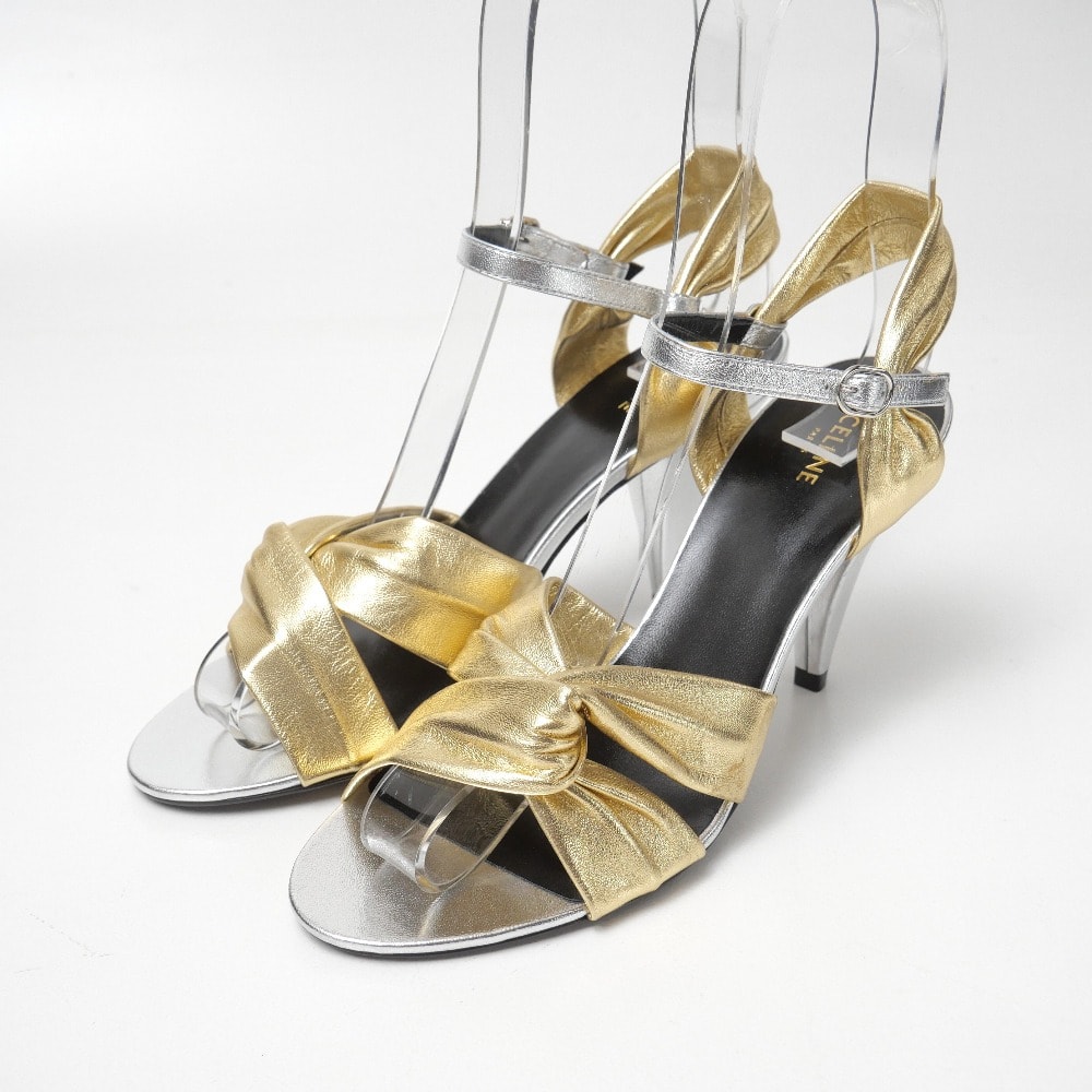 ■美品■CELINE セリーヌ サンダル サイズ36 アンクルストラップ ヒールサンダル ブランド古着【中古】20260605/RA9606