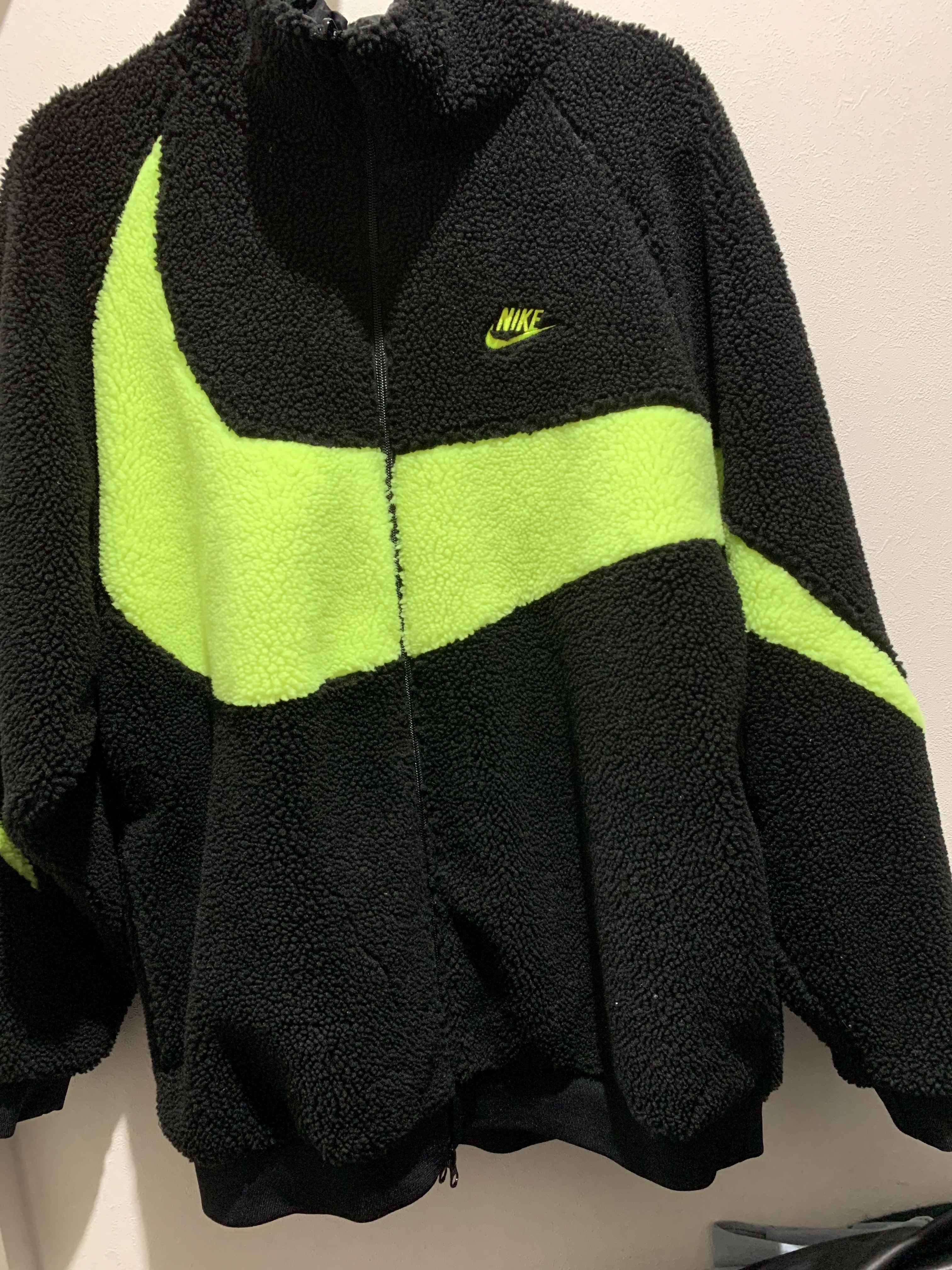 Nike Big Swoosh Reversible Boa Jacket"Black Neon"