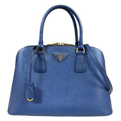 プラダ プロムナード サフィアーノ ショルダーバッグ レザー BL0837 ネイビー レディース PRADA 中古