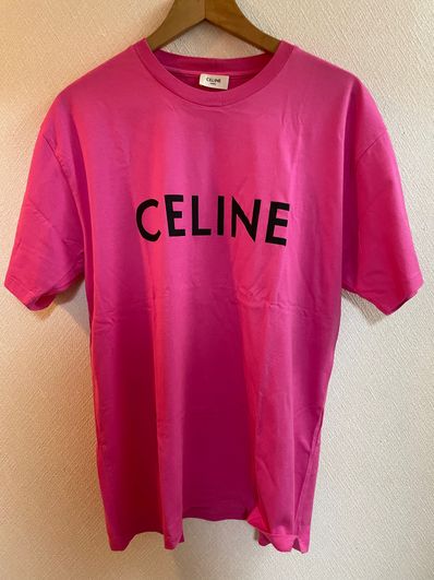 CELINE Loose T-Shirt / Cotton Jersey "Hot Pink/Black"