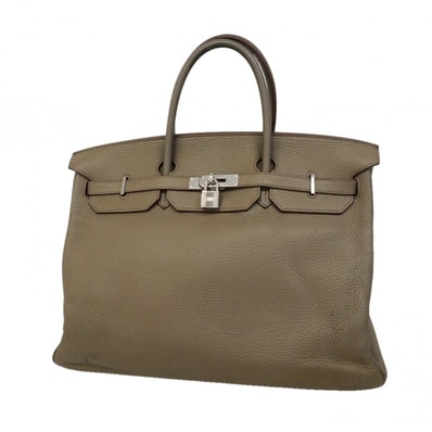 ★最終価格★SALE【6cd5470】エルメス ハンドバッグ バーキン40 トリヨンクレマンス エタン シルバー金具 □Q刻印【中古】レディース