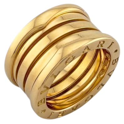 ブルガリ ビーゼロワン 4バンド リング 指輪 9.5号 18金 K18イエローゴールド レディース BVLGARI 中古