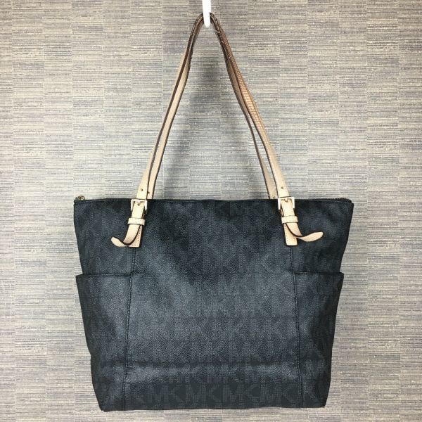 MICHAEL KORS/マイケルコース 肩掛け/ハンドバッグ〈黒/BLACK/ブラック〉 総柄ロゴ 管NO.B21-18