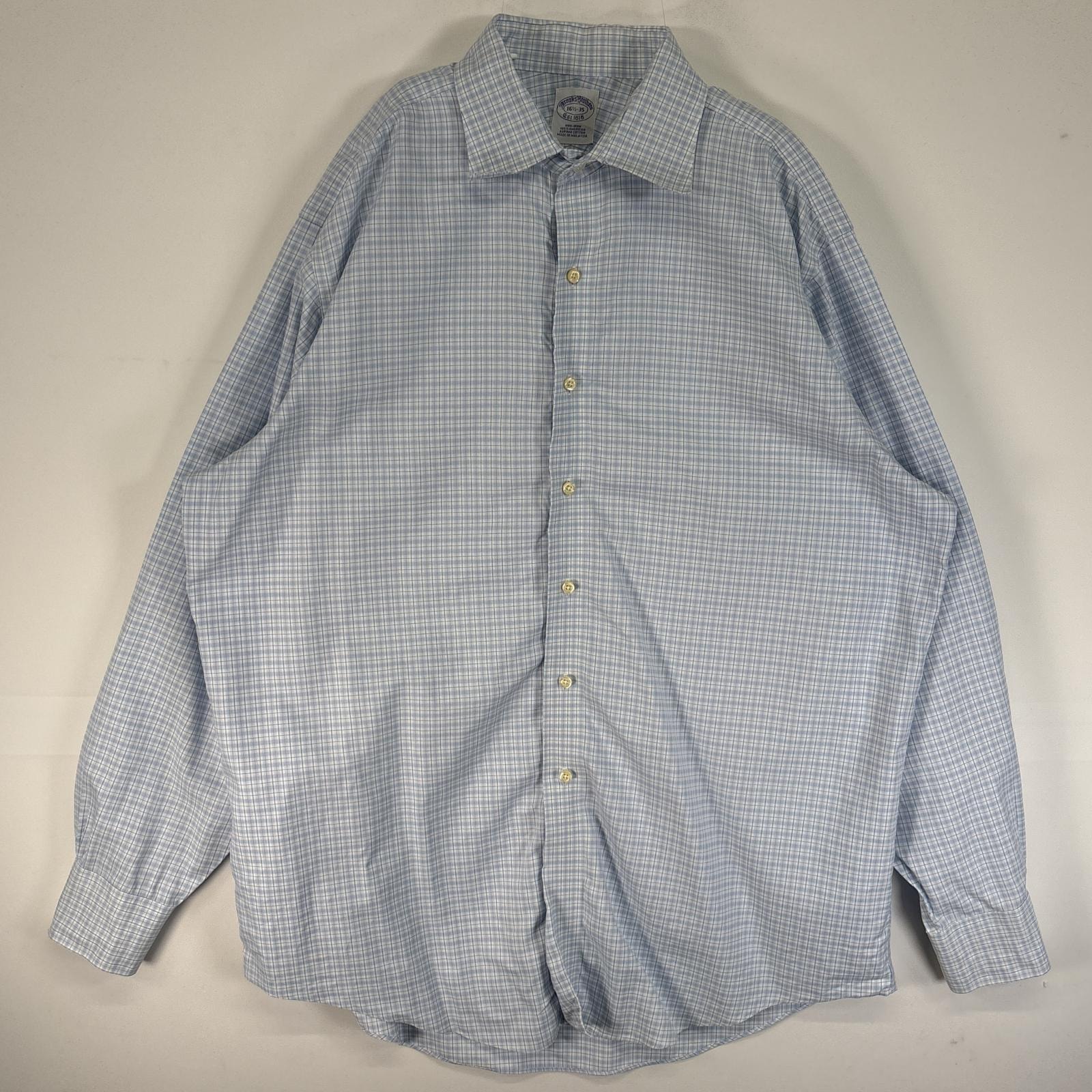 古着 ブルックスブラザーズ Brooks Brothers 長袖シャツ チェック 大きいサイズ NON-IRON 16 1/2-35 L-XL 水色 マルチカラー メンズ