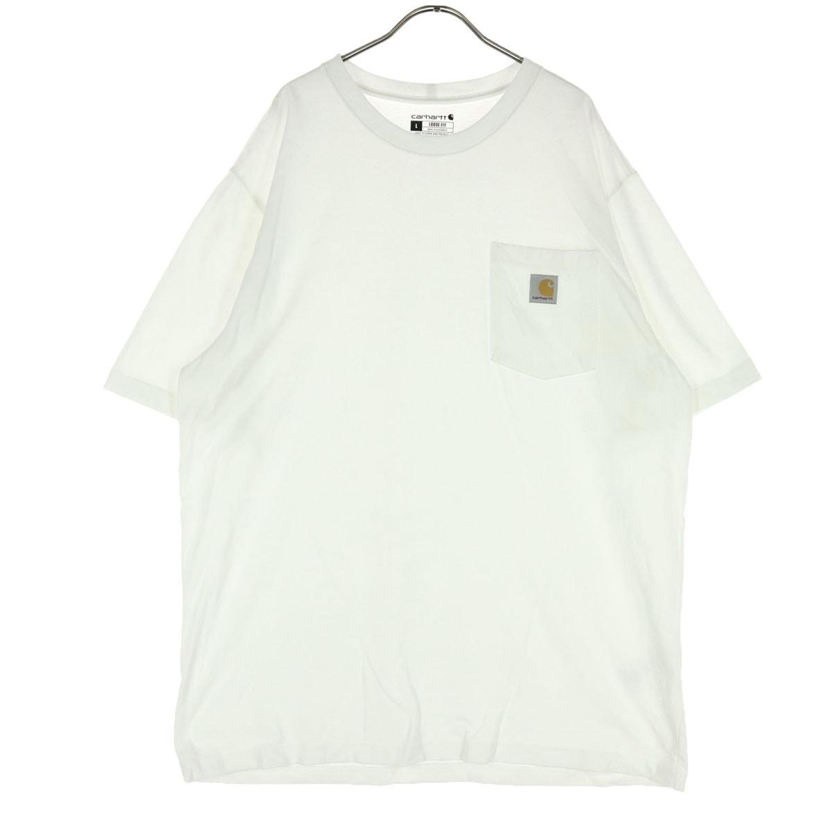 美品 Carhartt カーハート ワンポイントロゴ 半袖 Tシャツ L ホワイト