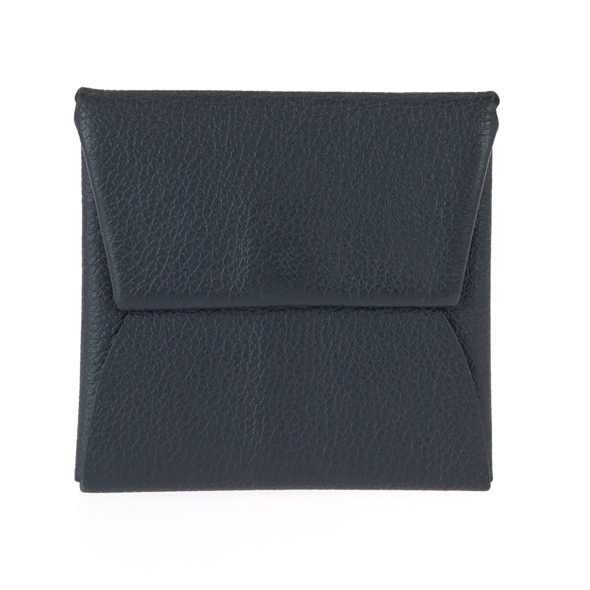 美品 HERMES エルメス バスティア ブラック 黒 シルバー金具 レザー コインケース 小銭入れ 男女兼用 W刻印 600868 【中古】