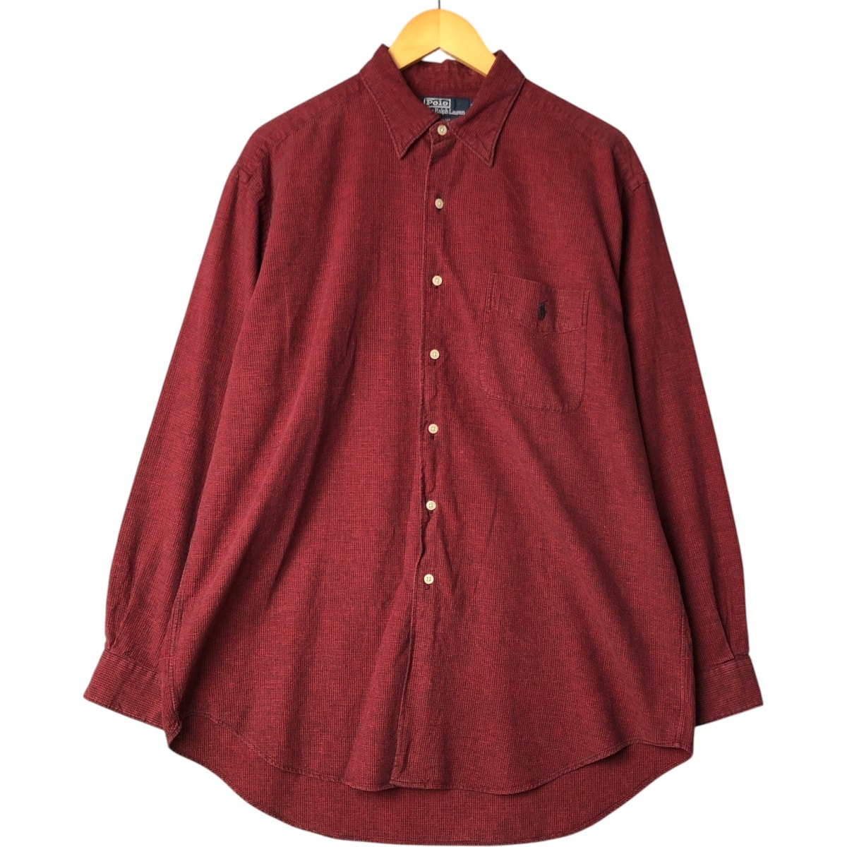 古着 ラルフローレン Ralph Lauren POLO by Ralph Lauren CRANE 千鳥格子柄 長袖 フランネルチェックシャツ メンズL相当/eaa576729