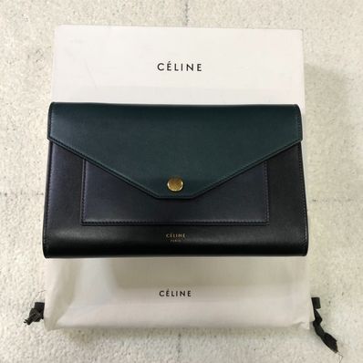 CELINE Pocket Large Flap Chain Wallet