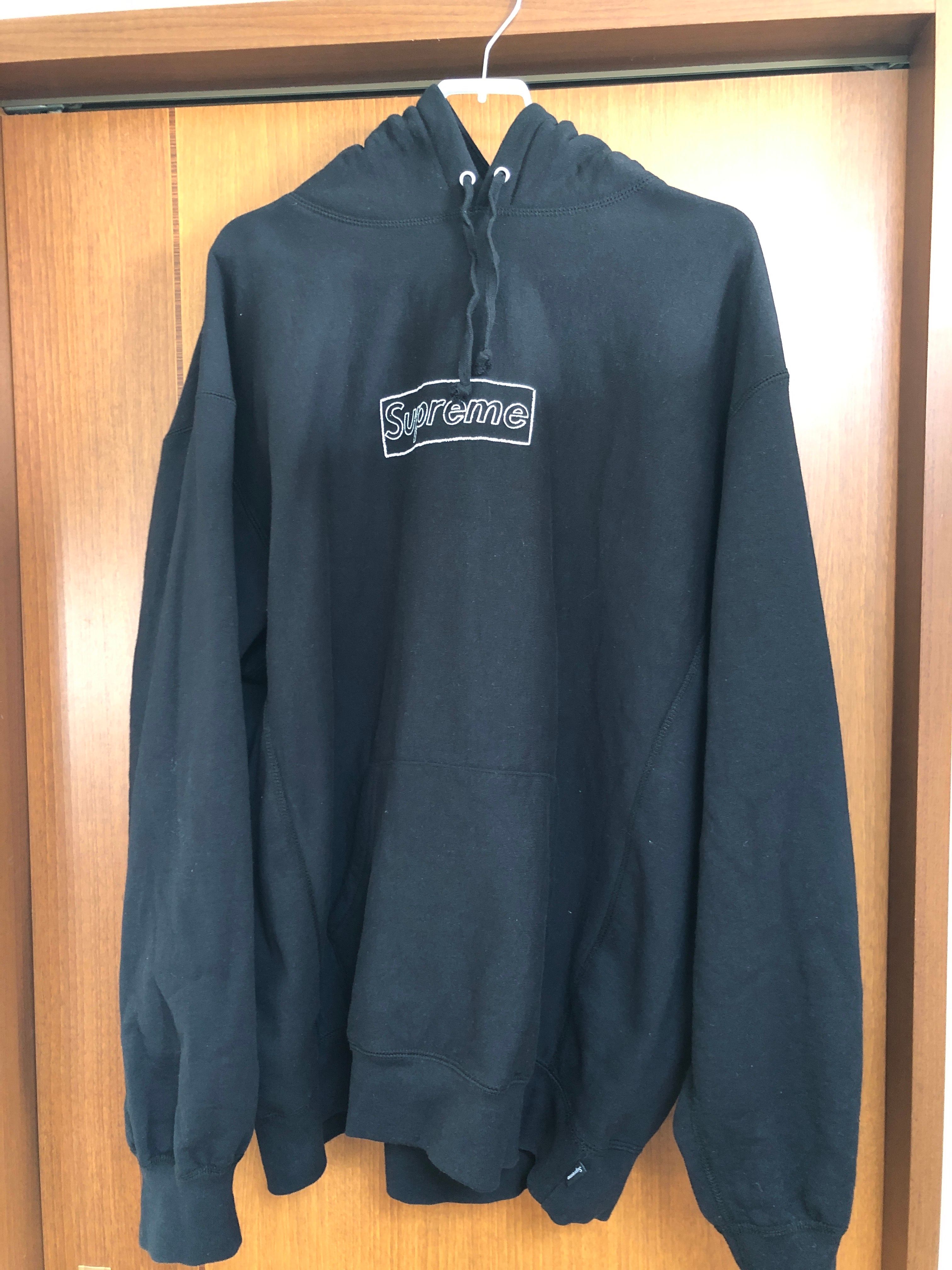 Supreme KAWS Chalk Logo Hooded Sweatshirt "Black"(2021)