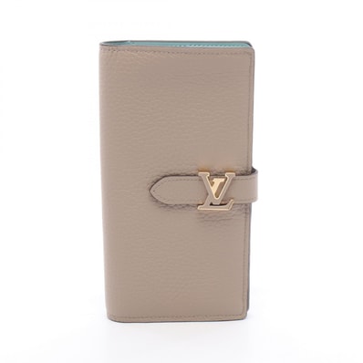 ルイ・ヴィトン LOUIS VUITTON LVヴェルティカル ウォレット ガレ 二つ折り長財布 財布 トリヨンレザー トリヨンレザー レディース ベージュ系 M81367 【中古】