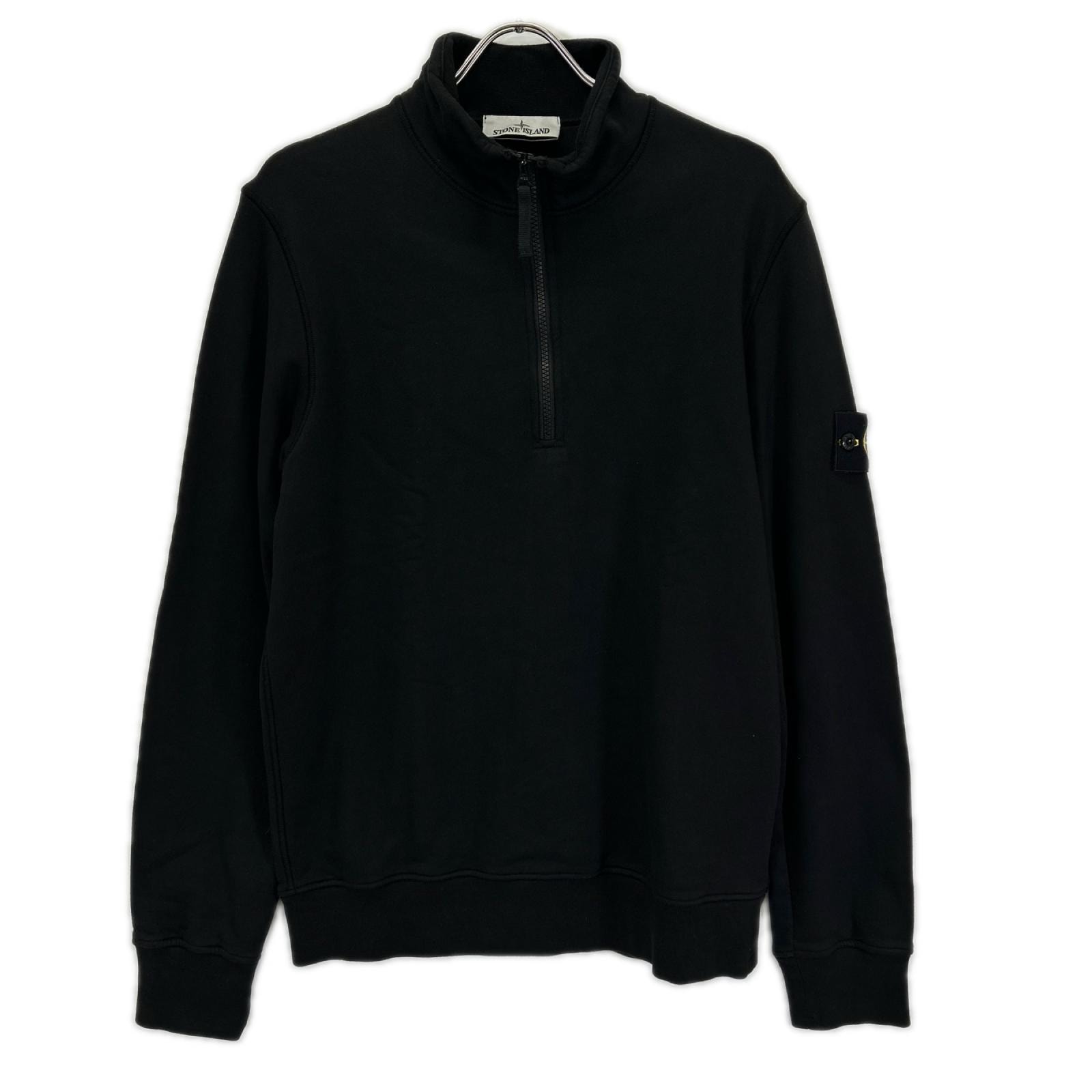 ストーンアイランド 101561951 ブラック Garment Dyed Half Zip Sweat M