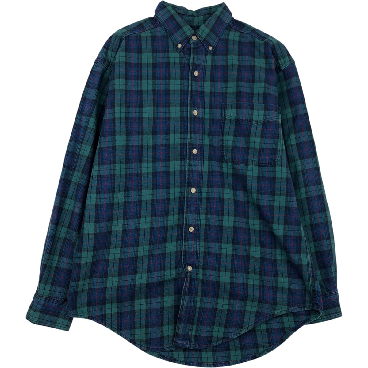 古着 70~80年代 エルエルビーン L.L.Bean 長袖 ボタンダウン ライトネルチェックシャツ USA製 メンズM相当 ヴィンテージ/eaa637960