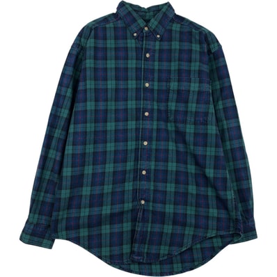 古着 70~80年代 エルエルビーン L.L.Bean 長袖 ボタンダウン ライトネルチェックシャツ USA製 メンズM相当 ヴィンテージ/eaa637960