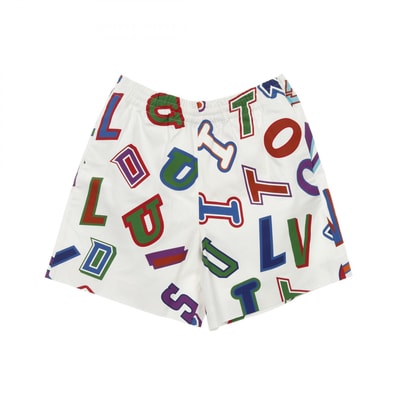 ルイ・ヴィトン LOUIS VUITTON LOUIS VUITTON × NBA グラフィックロゴ ショートパンツ パンツ 衣料品 ボトムス コットン メンズ ホワイト系 / マルチカラー 【中古】