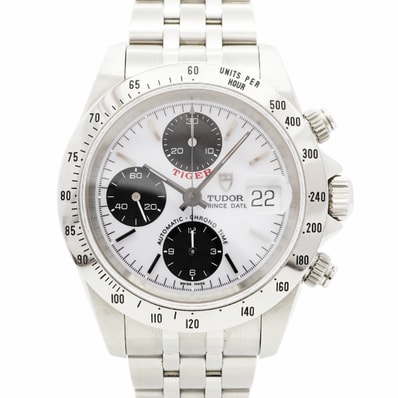 ★最終価格★SALE【6wcd0328】チュードル クロノタイム タイガー 79280 白文字盤【中古】腕時計 メンズ