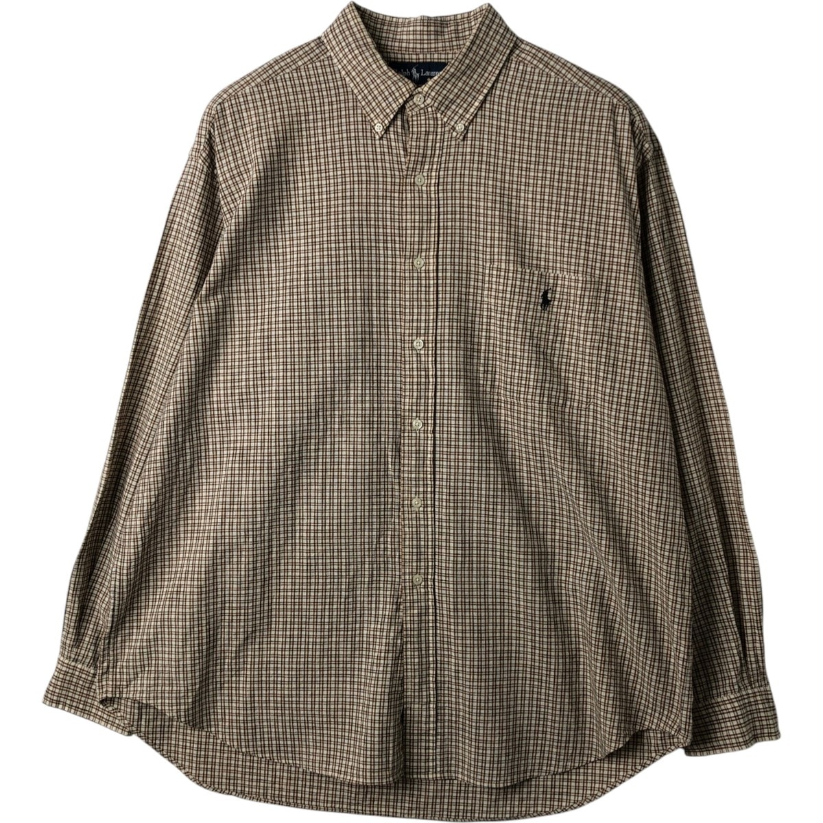 古着 ラルフローレン Ralph Lauren BLAKE 長袖 ボタンダウンチェックシャツ メンズXL相当/eaa614291