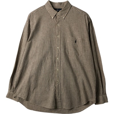 古着 ラルフローレン Ralph Lauren BLAKE 長袖 ボタンダウンチェックシャツ メンズXL相当/eaa614291