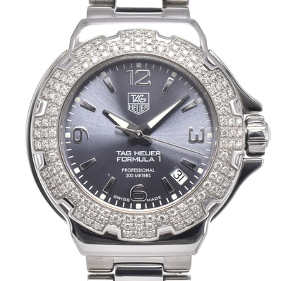タグホイヤー TAG HEUER WAC1218.BA0852 フォーミュラ1 ダイヤベゼル グレー クォーツ レディース 良品 箱付き 腕時計 L#150688